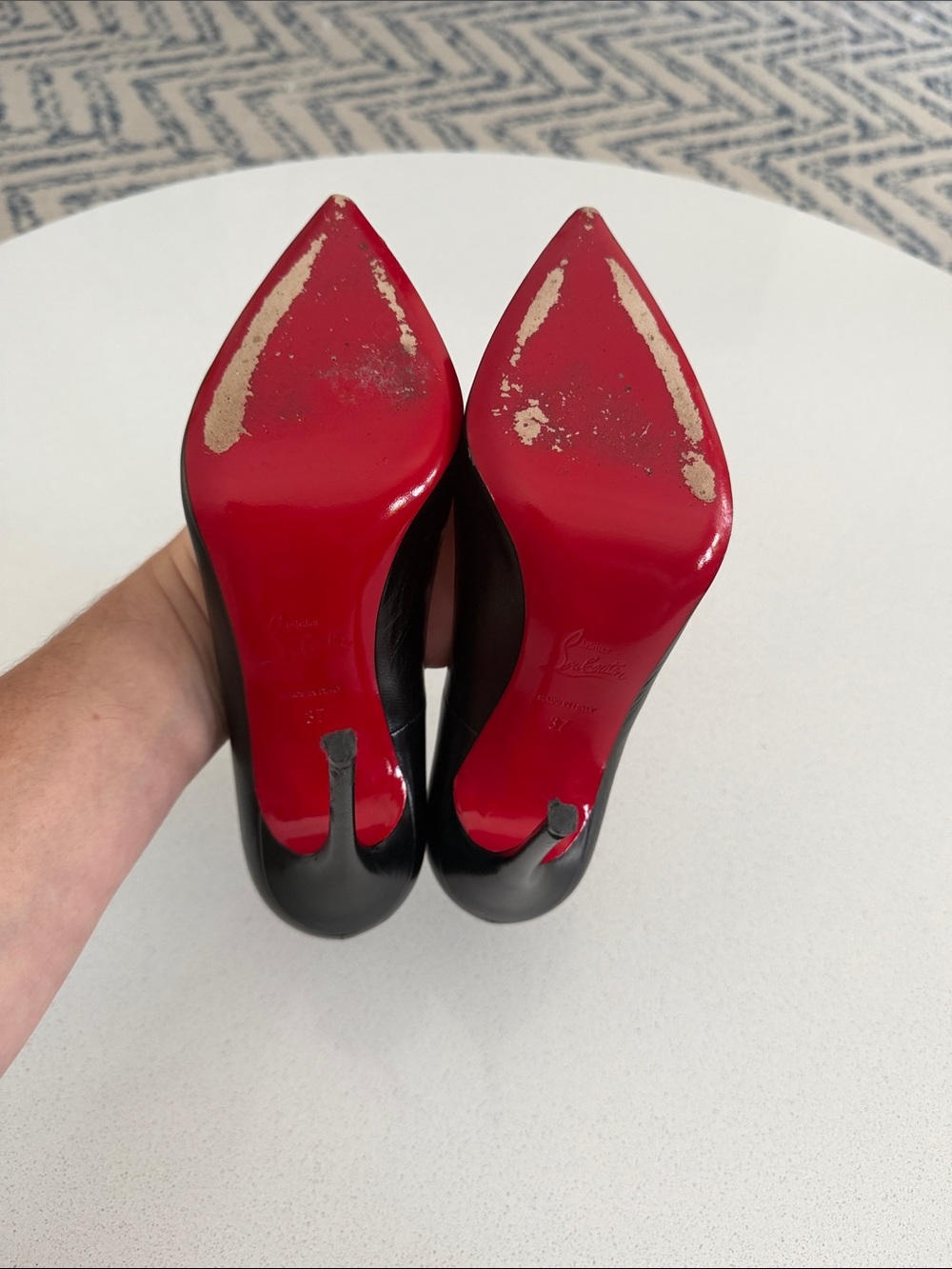Christian Louboutin So Kate Black Leather Stiletto Pump with Red Soles - Picture 4 of 4